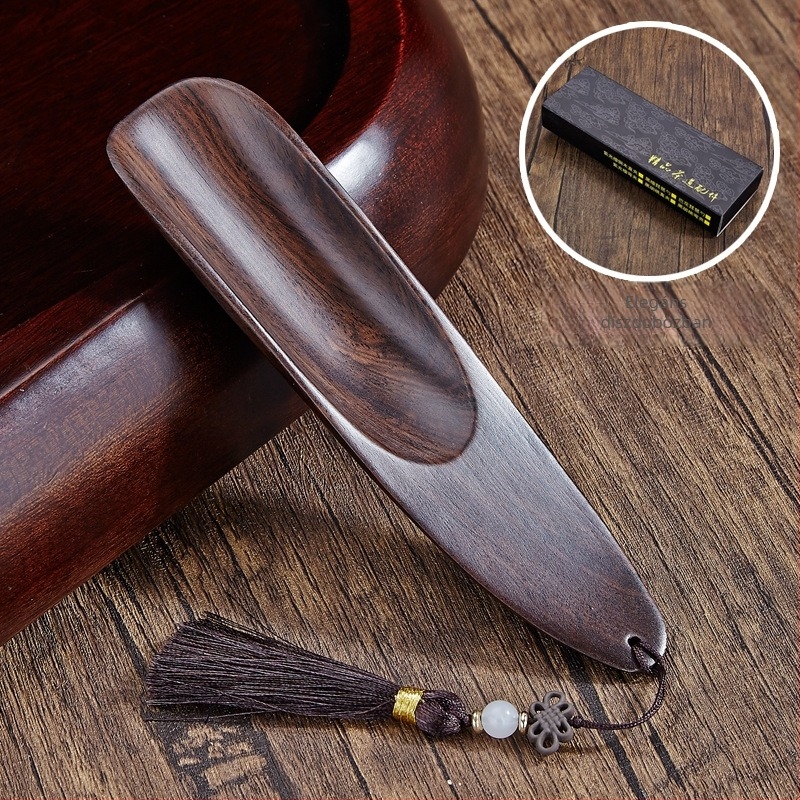 Függő teáskanál Ebony Walnut tömörfából, teaceremónia kiegészítőkkel