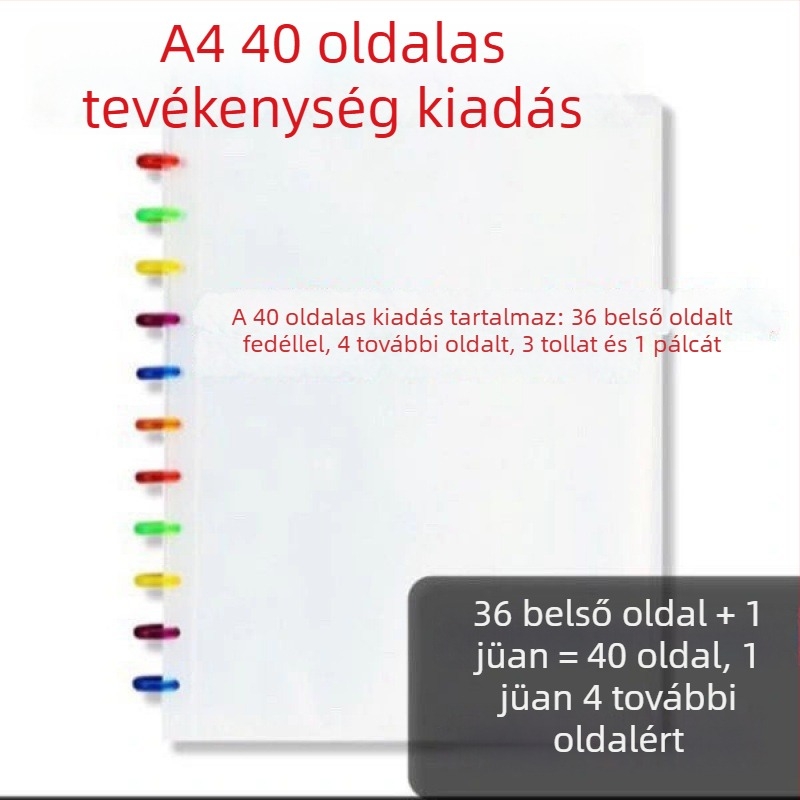 Átlátszó A4-es méretű 11 lyukas iratrendező, certifikátok és dokumentumok számára, leválasztható gyűjtemény, gomba ihletésű dizájn