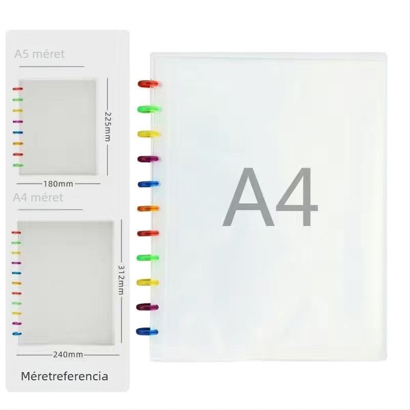 Átlátszó A4-es méretű 11 lyukas iratrendező, certifikátok és dokumentumok számára, leválasztható gyűjtemény, gomba ihletésű dizájn