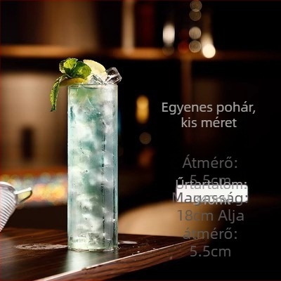 Egyenes falú üvegpohár vízhez, négyszögletes koktélpohár, Long Island Iced Tea pohár, japán stílusú vékony egyenes Collins pohár, whisky pohár
