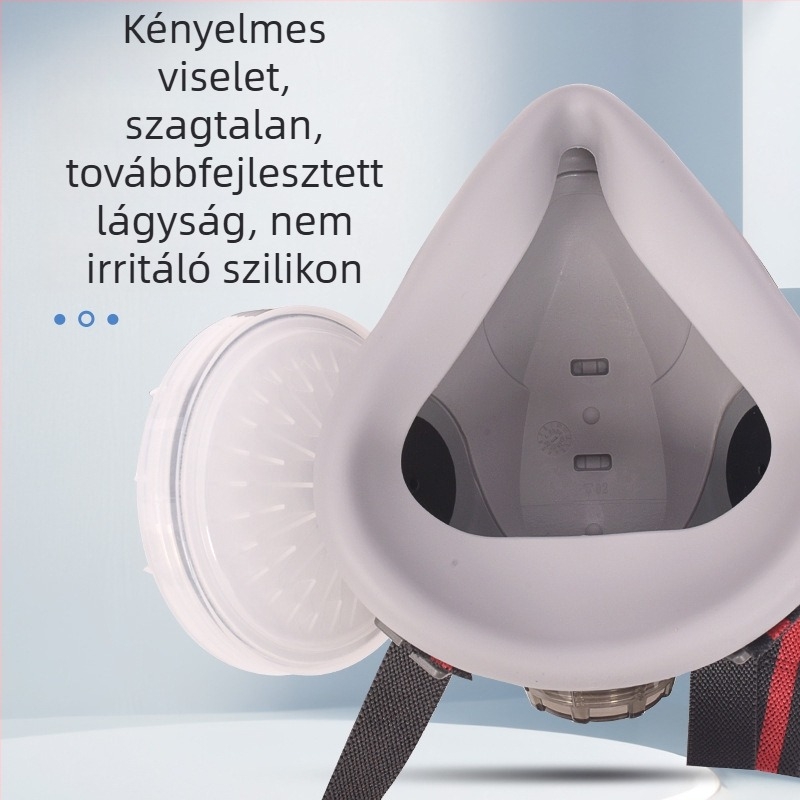 Anshuangli 308A KN95 kettős szűrős gázmaszk permetezéshez, vegyszerekhez és festék szag elleni védelemre