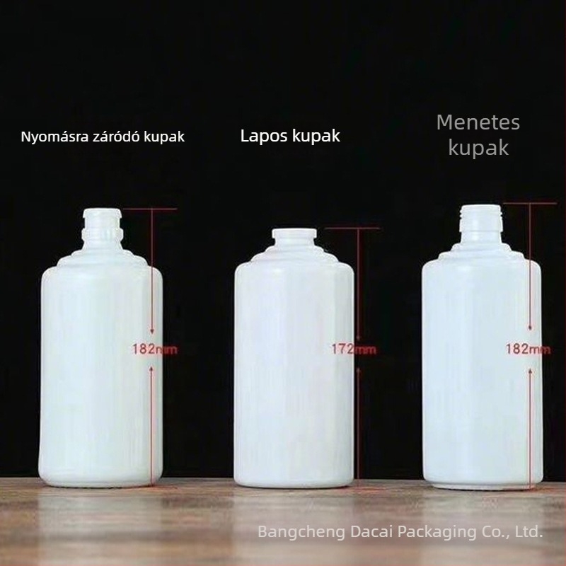 Moutai formájú üvegből készült borosüveg, tejfehér, széles nyak, 500 ml, selyem száj és fognyílás dizájn