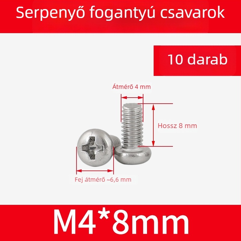 304 rozsdamentes acél wok fogócímek és edényfogó anyák, csúszásmentes fogócsavarok, M4/M5/M6×8 mm