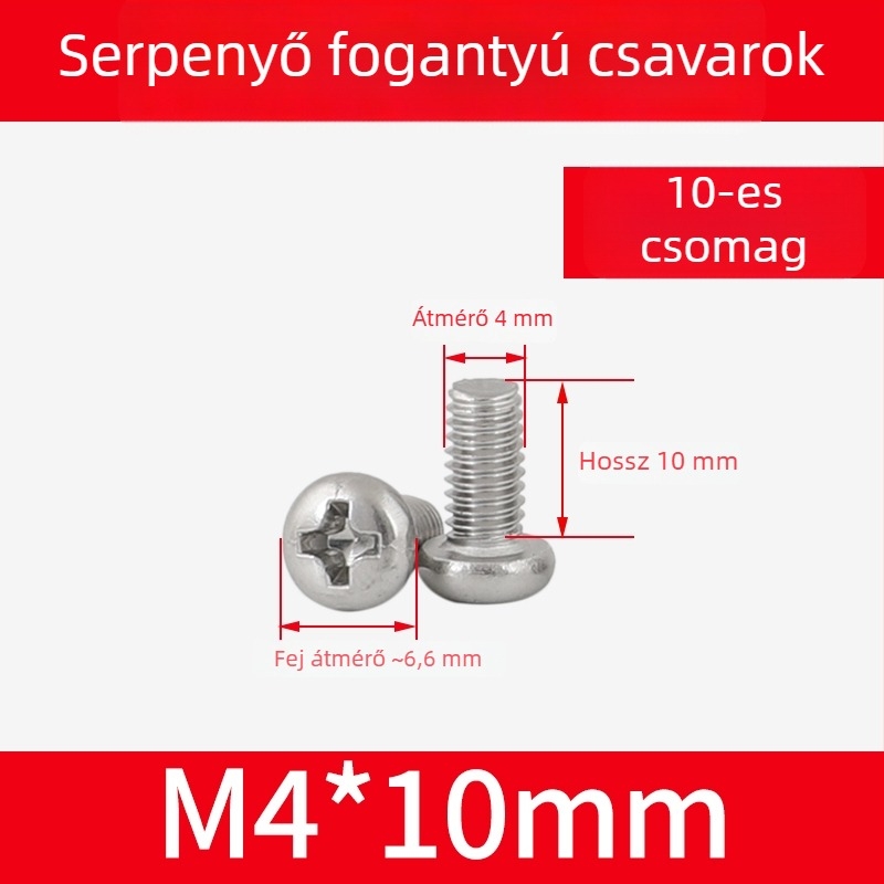 304 rozsdamentes acél wok fogócímek és edényfogó anyák, csúszásmentes fogócsavarok, M4/M5/M6×8 mm