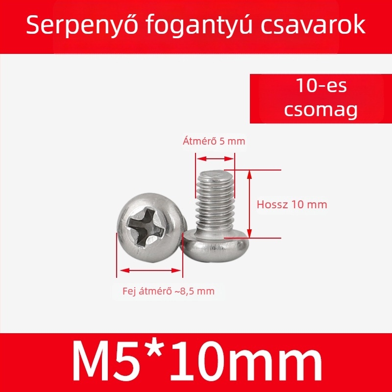 304 rozsdamentes acél wok fogócímek és edényfogó anyák, csúszásmentes fogócsavarok, M4/M5/M6×8 mm