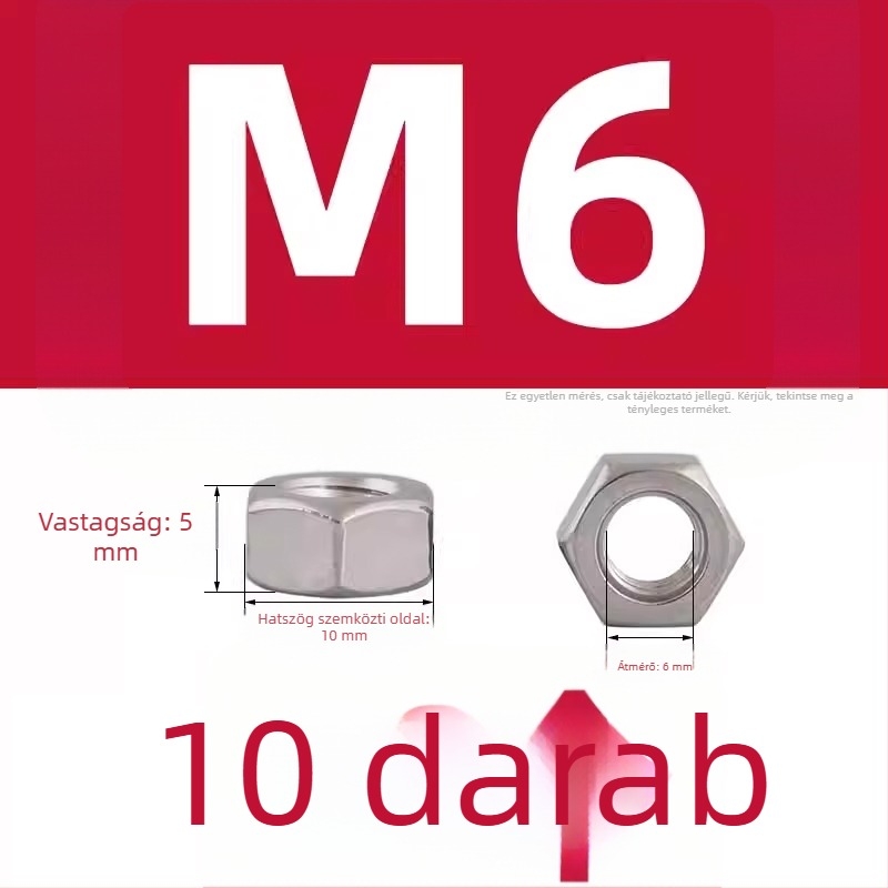 304 rozsdamentes acél wok fogócímek és edényfogó anyák, csúszásmentes fogócsavarok, M4/M5/M6×8 mm