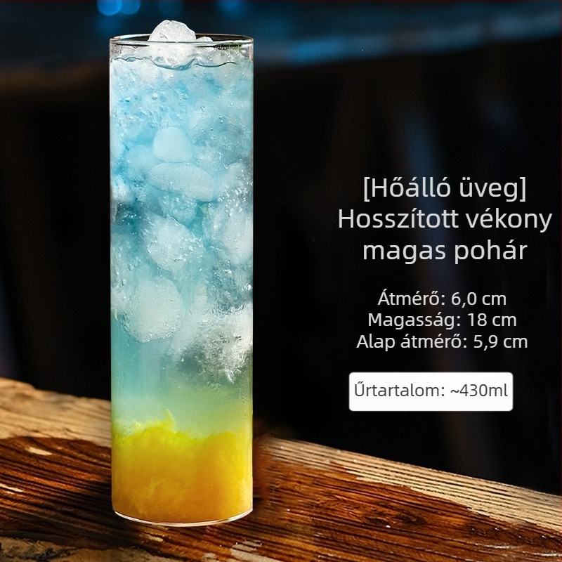 Ultra vékony kristályüveg, magas falú pohár koktélokhoz, whiskyhez, kávéhoz és likőrökhöz; boroszilikát üveg, 201–300 ml