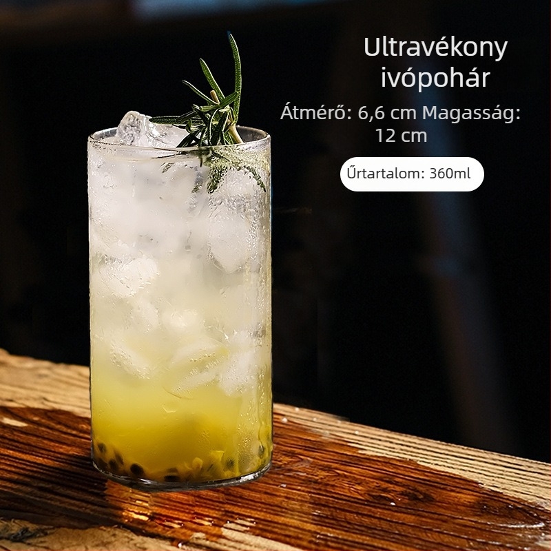 Ultra vékony kristályüveg, magas falú pohár koktélokhoz, whiskyhez, kávéhoz és likőrökhöz; boroszilikát üveg, 201–300 ml