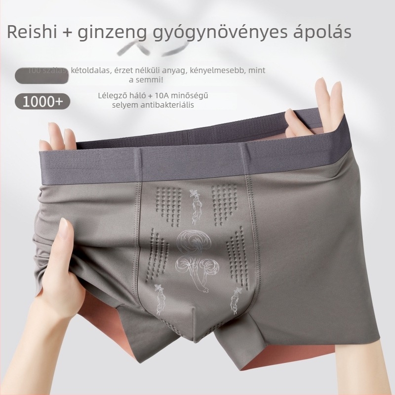 Férfi boxeralsó selymes ágyékkal, kétoldali jégselyem, modal