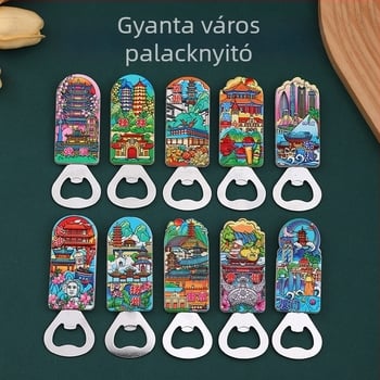 Logóval ellátott mágneses üvegnyitó, mágneses hűtőmágnessel, hordozható, többfunkciós sörnyitó cateringhez
