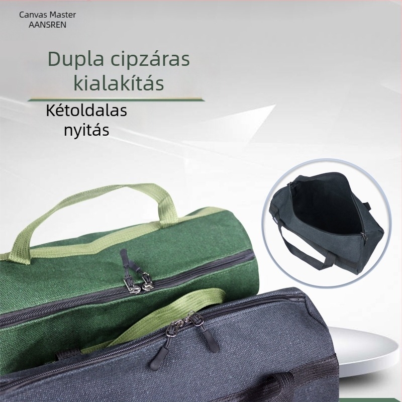 Megvastagított vászon szerszámtáska asztalosoknak, nagy kör alakú kézitáska