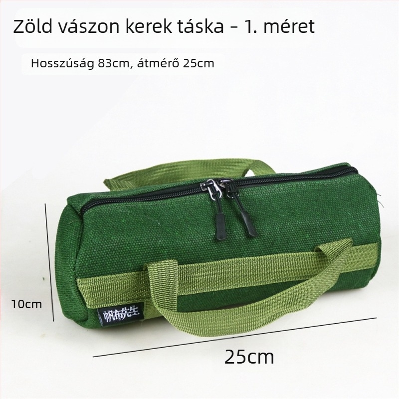 Megvastagított vászon szerszámtáska asztalosoknak, nagy kör alakú kézitáska