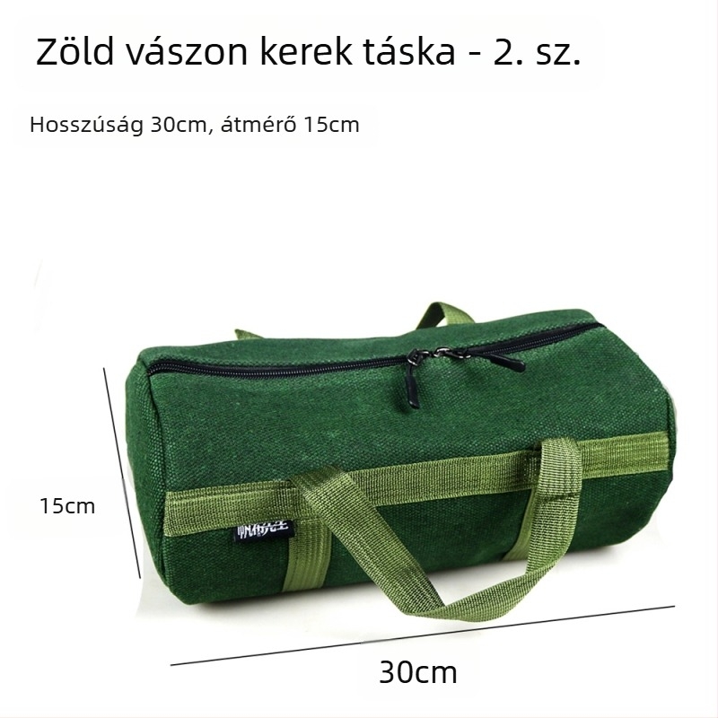 Megvastagított vászon szerszámtáska asztalosoknak, nagy kör alakú kézitáska
