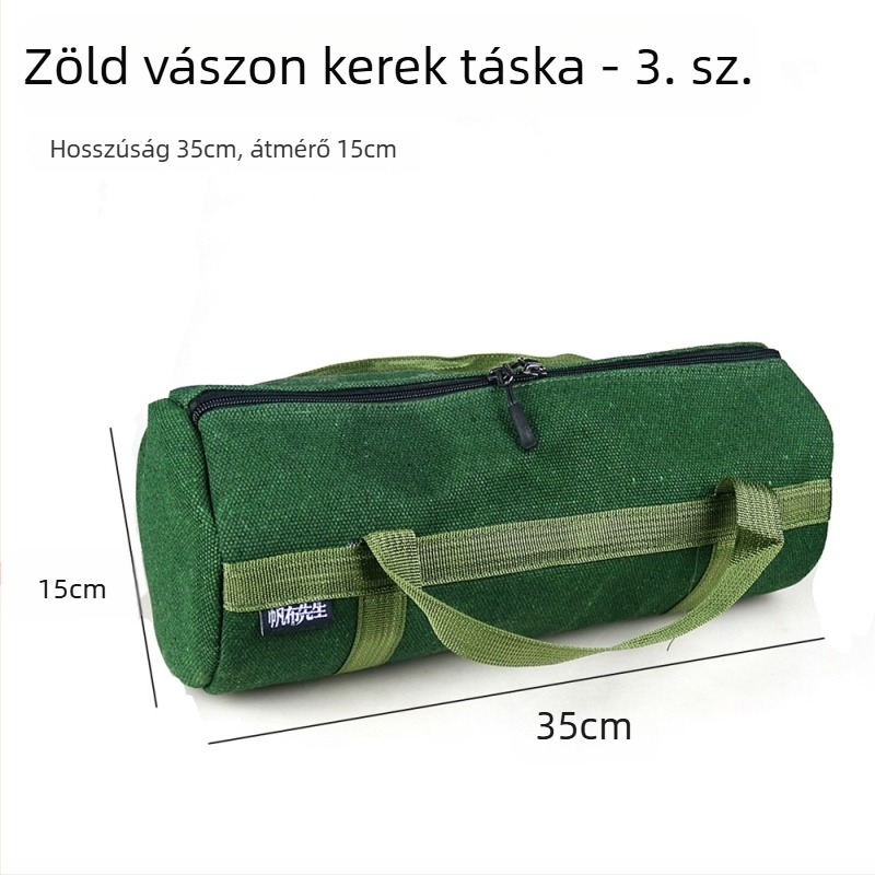 Megvastagított vászon szerszámtáska asztalosoknak, nagy kör alakú kézitáska