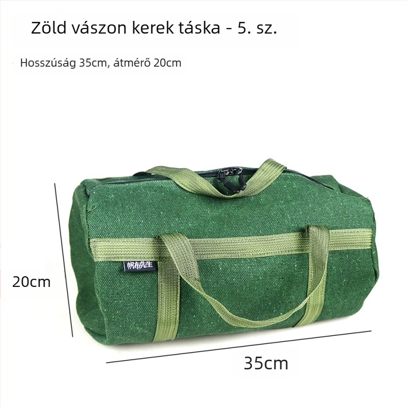 Megvastagított vászon szerszámtáska asztalosoknak, nagy kör alakú kézitáska