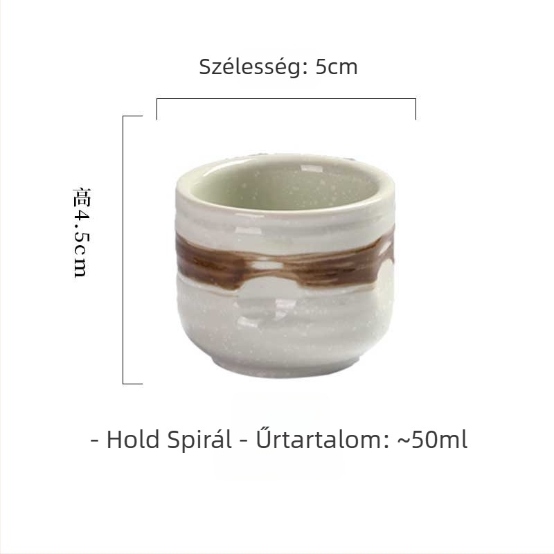 Japán sake pohár kerámiából, magas hőmérséklethez, retro stílusú, egy pohár, 1–100 ml kapacitás
