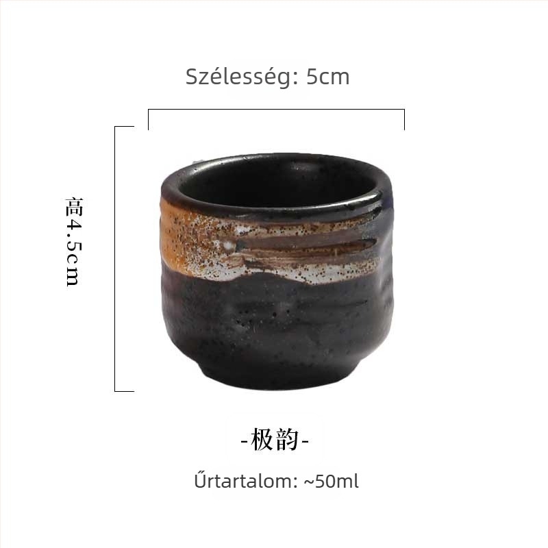 Japán sake pohár kerámiából, magas hőmérséklethez, retro stílusú, egy pohár, 1–100 ml kapacitás