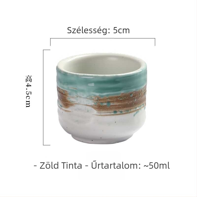 Japán sake pohár kerámiából, magas hőmérséklethez, retro stílusú, egy pohár, 1–100 ml kapacitás