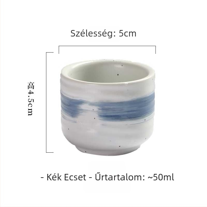 Japán sake pohár kerámiából, magas hőmérséklethez, retro stílusú, egy pohár, 1–100 ml kapacitás