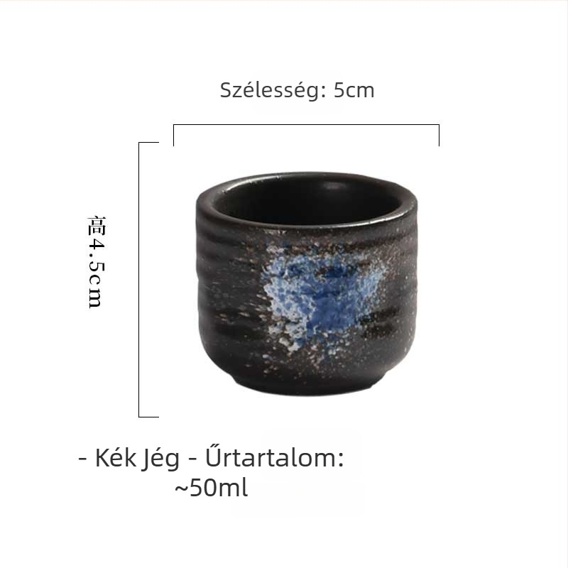 Japán sake pohár kerámiából, magas hőmérséklethez, retro stílusú, egy pohár, 1–100 ml kapacitás