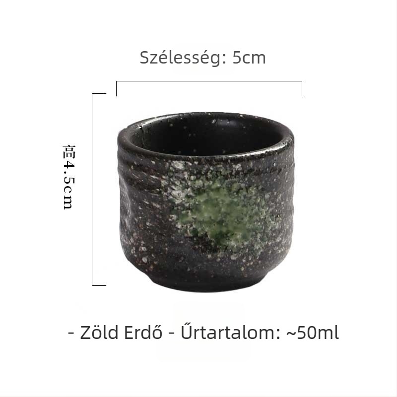 Japán sake pohár kerámiából, magas hőmérséklethez, retro stílusú, egy pohár, 1–100 ml kapacitás