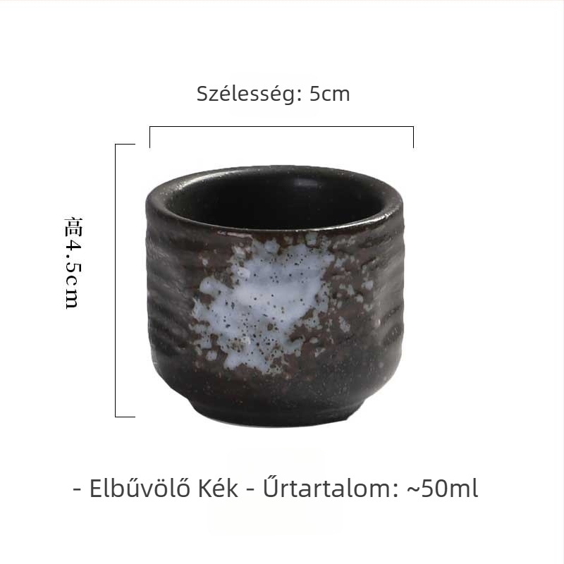 Japán sake pohár kerámiából, magas hőmérséklethez, retro stílusú, egy pohár, 1–100 ml kapacitás