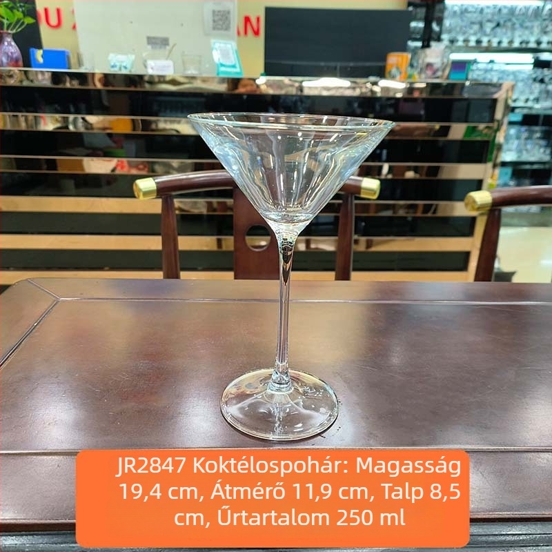 Kristályüveg klasszikus martini pohár, vintage bár koktél pohár, pillangó alakú pezsgő pohár, torony pohár, üdítő- és gyümölcslé pohár