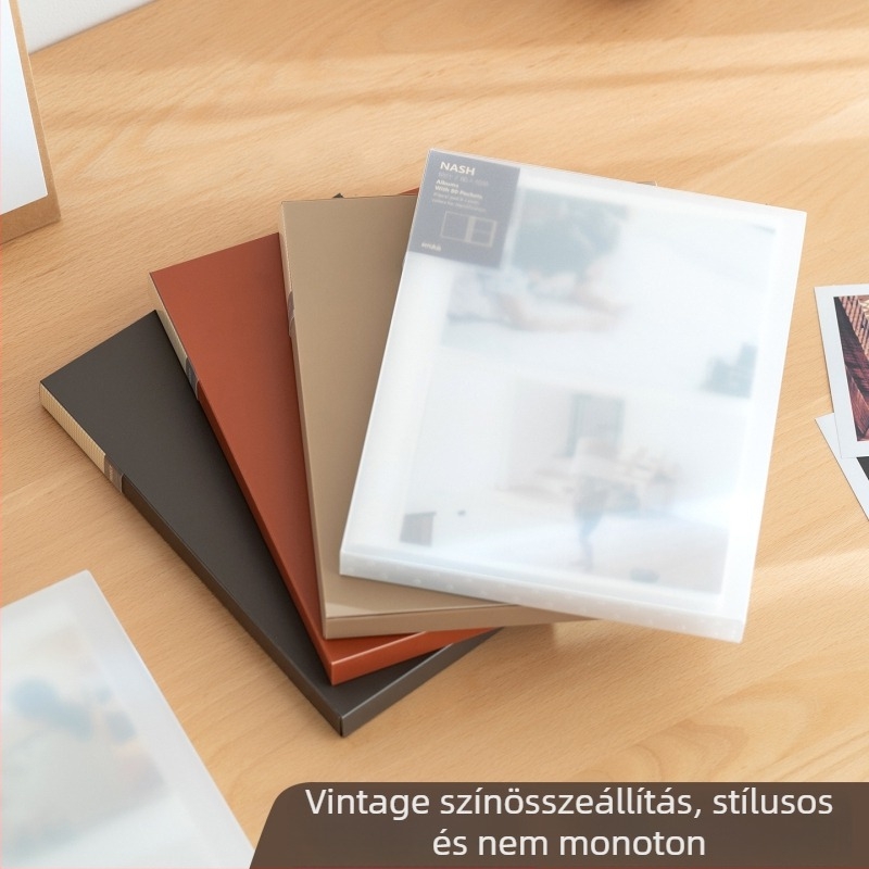 6 hüvelykes fotóalbum emlékekhez, 4-rácsos fotóoldalakkal, védőborítóval, kártyaalbum, nagy kapacitású családi akordeon-stílusú album