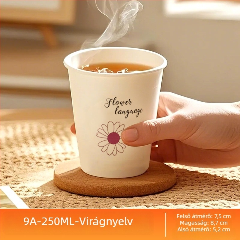 Egyszer használatos vastagfalú papírpohár 250 ml – otthonra és irodába, rajzfilm motívummal, egyedi nyomtatású promóciós pohár