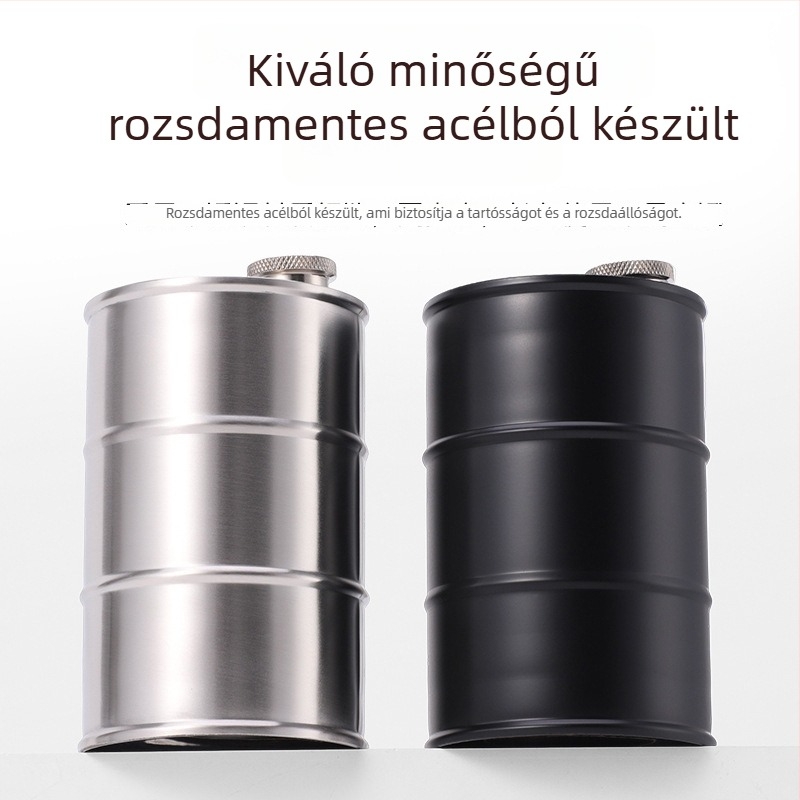 304 rozsdamentes acélból készült cilindrikus palack hordó alakú dizájnnal, nagy kapacitású
