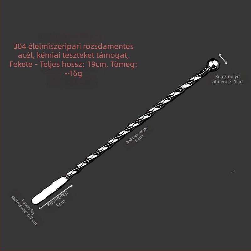 304 rozsdamentes acél koktélkeverő, hosszú fogantyúval bárhoz, kávéhoz és italokhoz