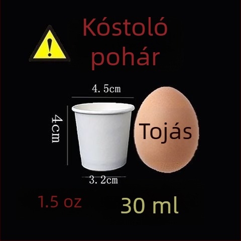 Mini papír kóstoló pohár, 30–50 ml, egyszer használatos