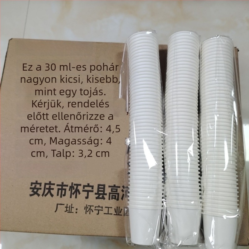 Mini papír kóstoló pohár, 30–50 ml, egyszer használatos