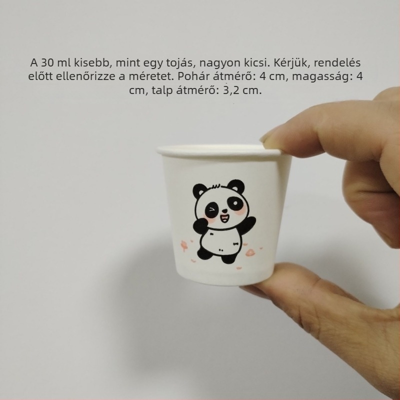 Mini papír kóstoló pohár, 30–50 ml, egyszer használatos