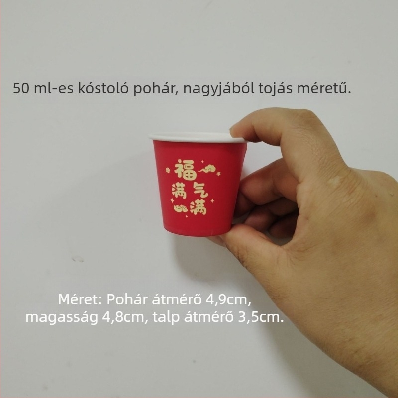 Mini papír kóstoló pohár, 30–50 ml, egyszer használatos