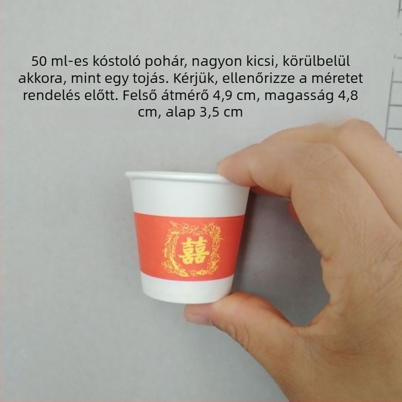 Mini papír kóstoló pohár, 30–50 ml, egyszer használatos