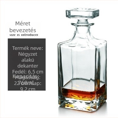 Európai stílusú boros dekantáló és whiskey adagoló, kristályüveg, nordic dizájn, 6 darabos készlet