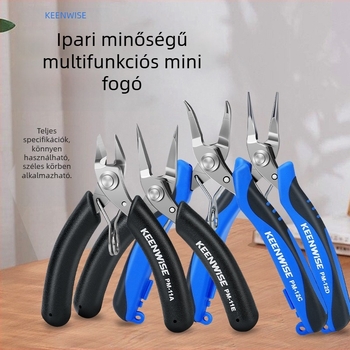 Qingwei Mini kézműves csipesz: hegyes végű, kis méretű, rozsdamentes acél, görbe orrú, sík- és kerek szájú, rugóval