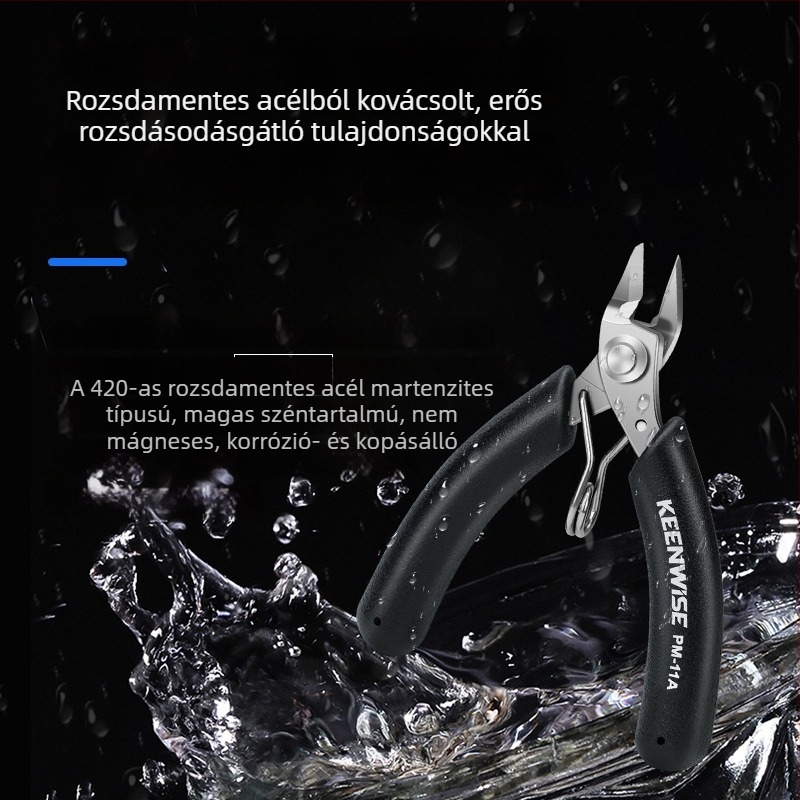 Qingwei Mini kézműves csipesz: hegyes végű, kis méretű, rozsdamentes acél, görbe orrú, sík- és kerek szájú, rugóval