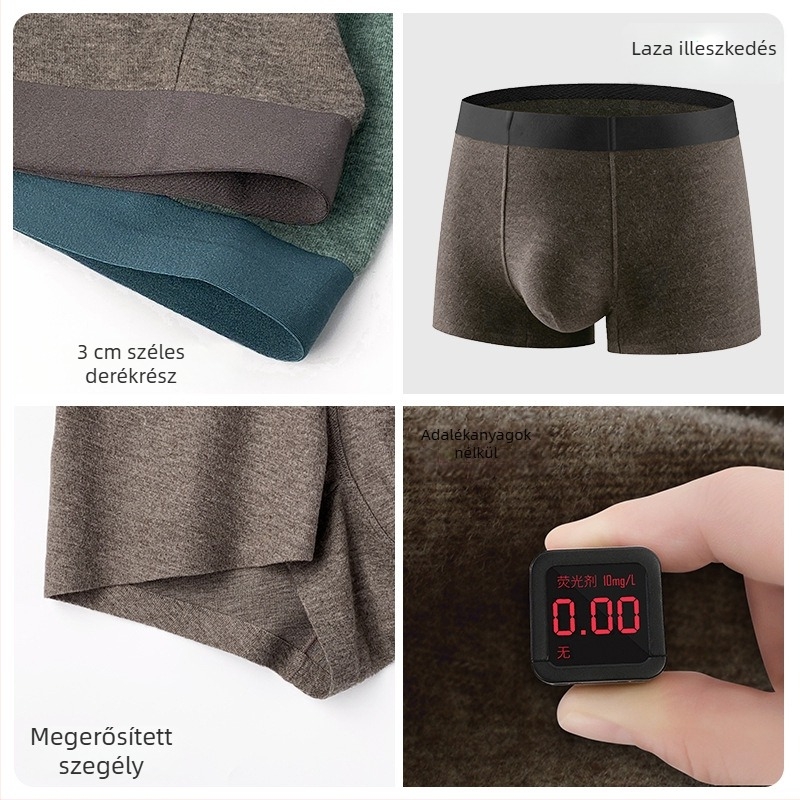 Zako kiváló minőségű férfi boxernadrág akril szálból, meleg, Mulberry selyem bélés, antibakteriális, kényelmes