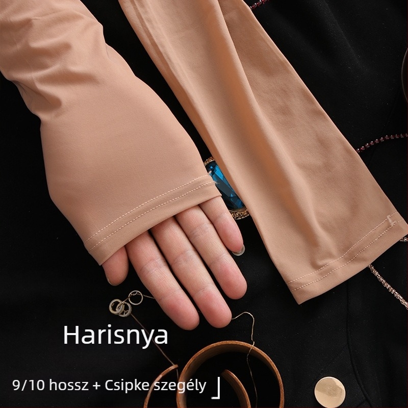 Plusz méretű nylon vékony harisnya bőrszínben, magas derekú formázó, lapos orrú, tavasz–ősz viseléshez
