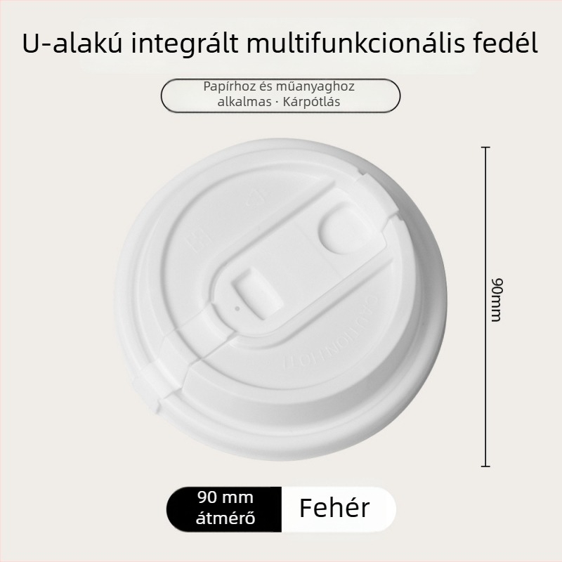 90 mm-es kávés pohárfedél, egyszer használatos, vastagított papír, forró italokhoz, szója tej és tejes tea, csomagoláshoz, Inst stílus