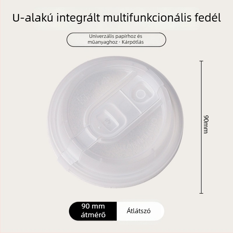 90 mm-es kávés pohárfedél, egyszer használatos, vastagított papír, forró italokhoz, szója tej és tejes tea, csomagoláshoz, Inst stílus