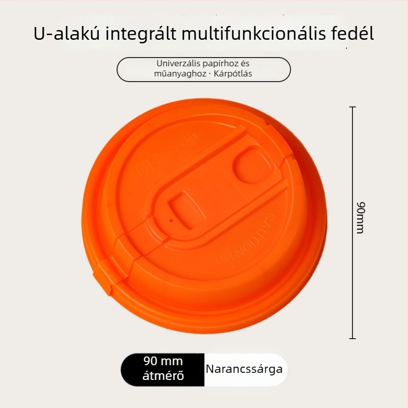 90 mm-es kávés pohárfedél, egyszer használatos, vastagított papír, forró italokhoz, szója tej és tejes tea, csomagoláshoz, Inst stílus
