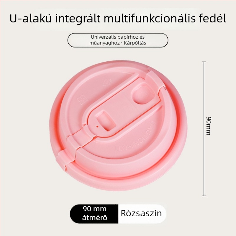 90 mm-es kávés pohárfedél, egyszer használatos, vastagított papír, forró italokhoz, szója tej és tejes tea, csomagoláshoz, Inst stílus
