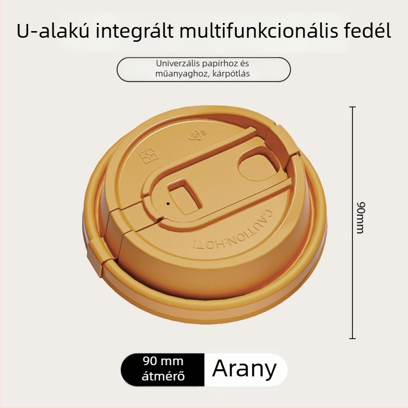 90 mm-es kávés pohárfedél, egyszer használatos, vastagított papír, forró italokhoz, szója tej és tejes tea, csomagoláshoz, Inst stílus