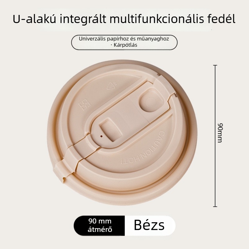 90 mm-es kávés pohárfedél, egyszer használatos, vastagított papír, forró italokhoz, szója tej és tejes tea, csomagoláshoz, Inst stílus