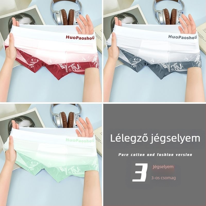 Férfi seamless boxer alsónadrág gradient Ice Silk anyagból, vékony és légáteresztő