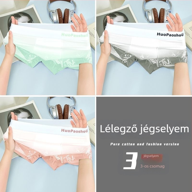 Férfi seamless boxer alsónadrág gradient Ice Silk anyagból, vékony és légáteresztő