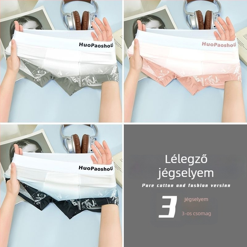 Férfi seamless boxer alsónadrág gradient Ice Silk anyagból, vékony és légáteresztő